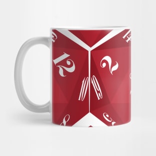 Red 20-Sided Dice Design Mug